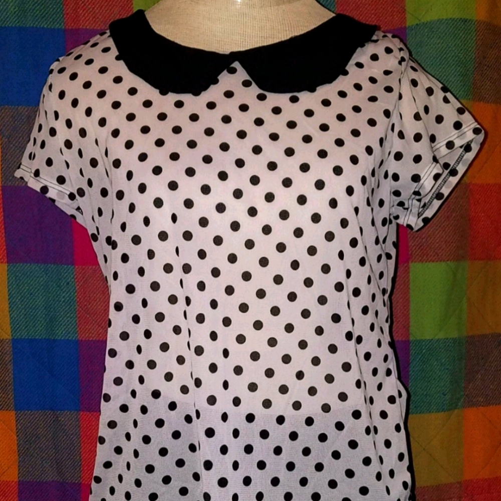 Sheer polka dot top